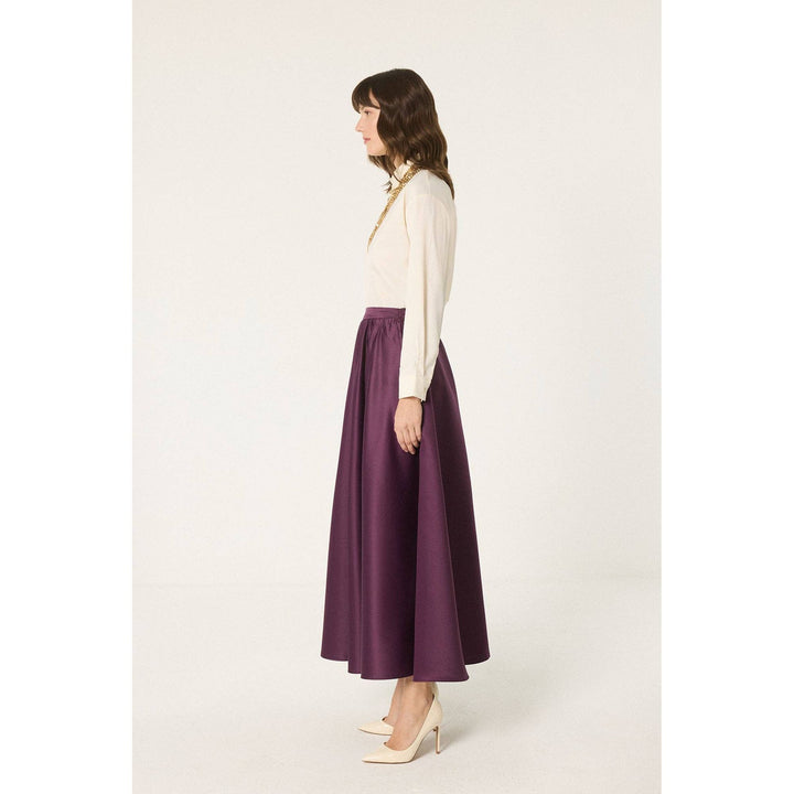 Plum Satin Maxi Skirt