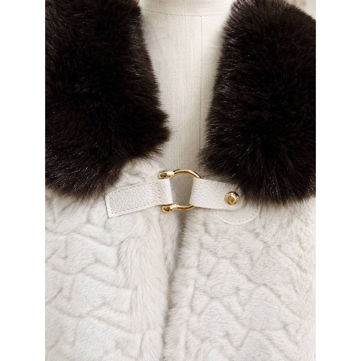 Luxe Faux Fur Cape-Ivory