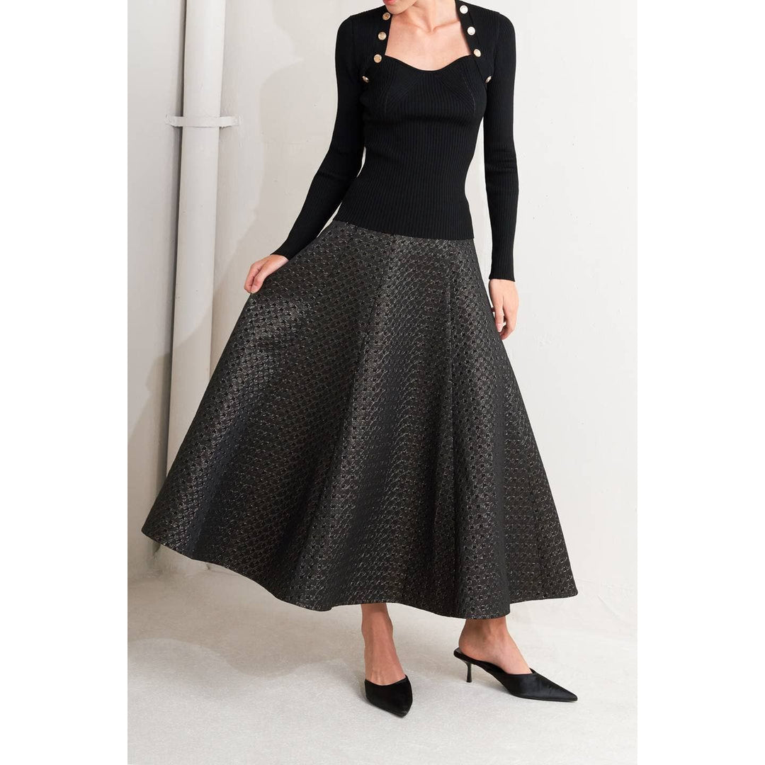 Metallic Midi Skirt