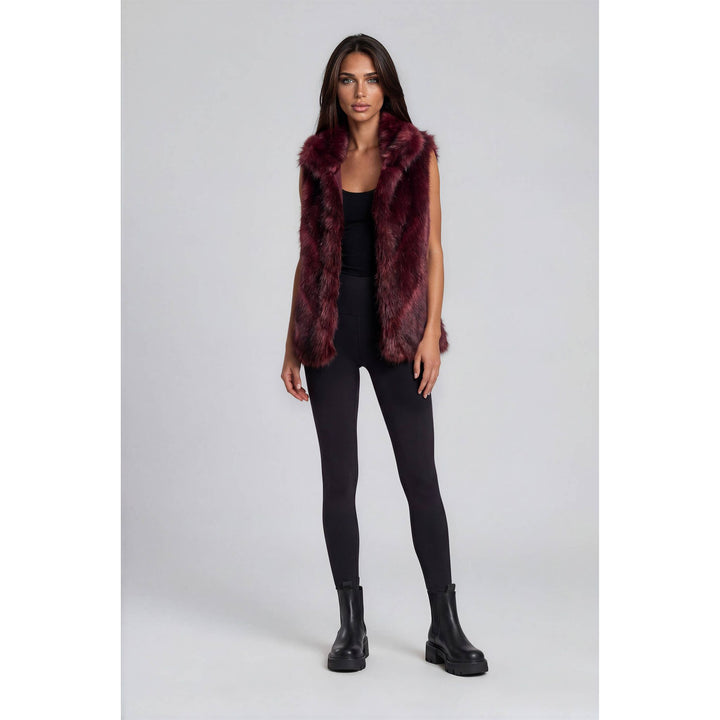Burgundy Faux Fur Vest