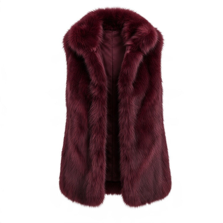 Burgundy Faux Fur Vest