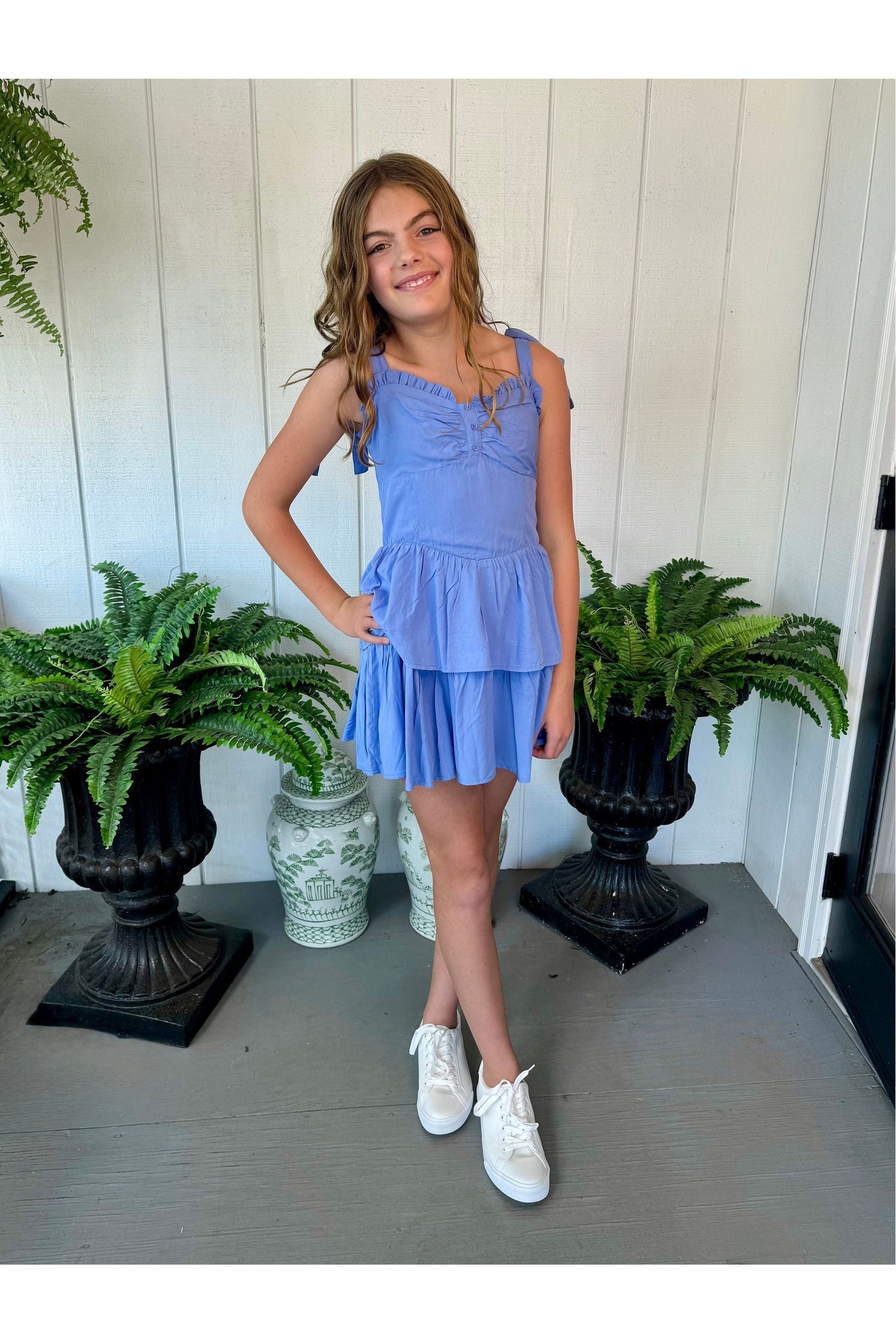 Mason  Periwinkle Solid Dress