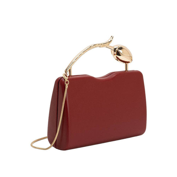 Belle Sculptural Top Bag-Burgundy
