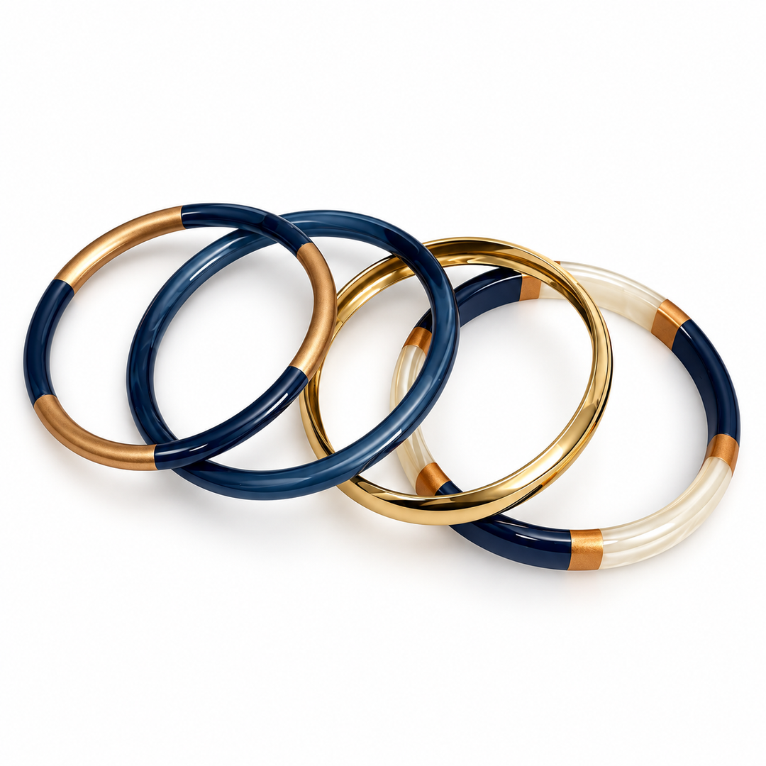 Waterproof Bangle Bracelet Set | Blue