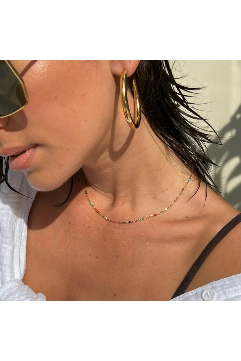 Flora Large Gold Hoop Earrings