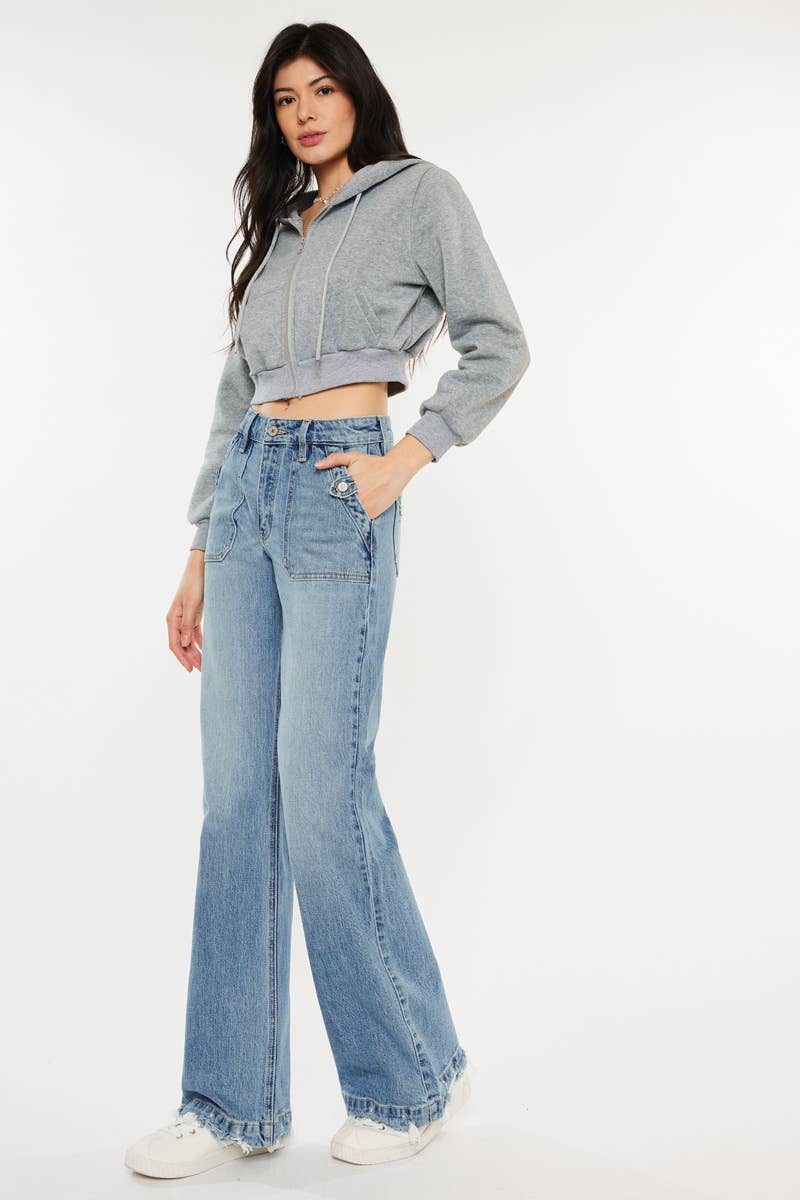Kan Can High Rise Wide Flare Jeans