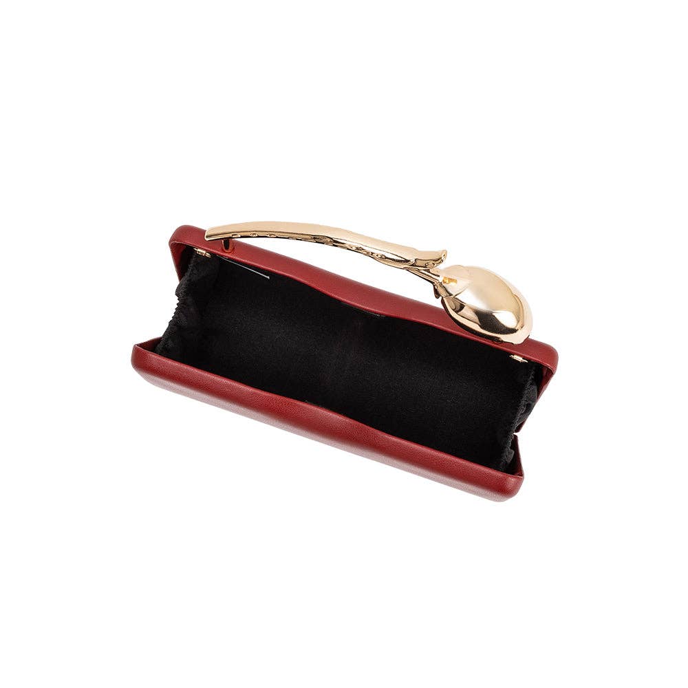 Belle Sculptural Top Bag-Burgundy