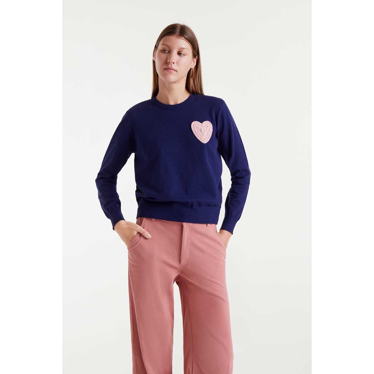 Navy Heart Sweater