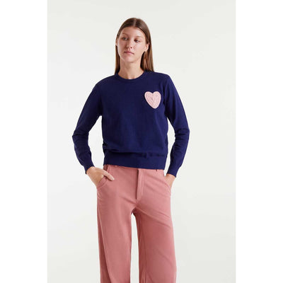 Navy Heart Sweater