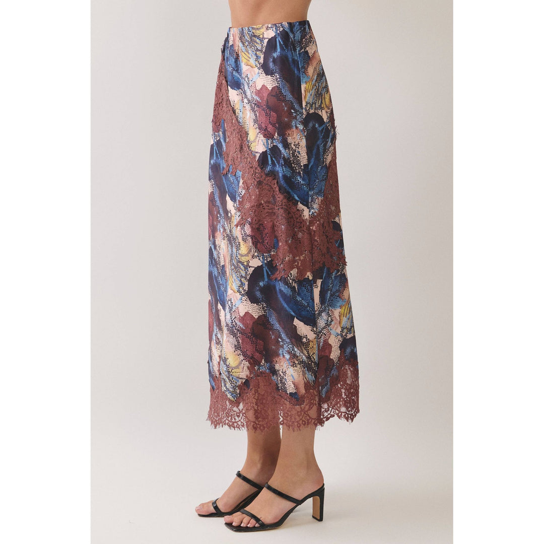 Abstract Midi Skirt