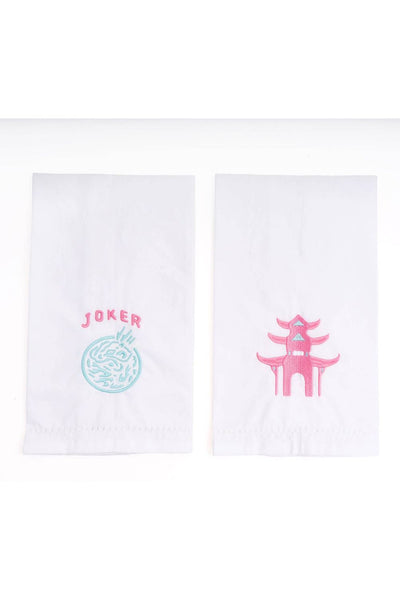 Mahjong Embroidered Bar Towel Set
