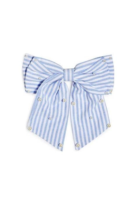 Pearls and Stripes hairbow