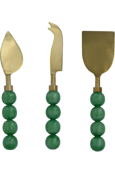 Bubble Cheese Knives Set of Three - Green