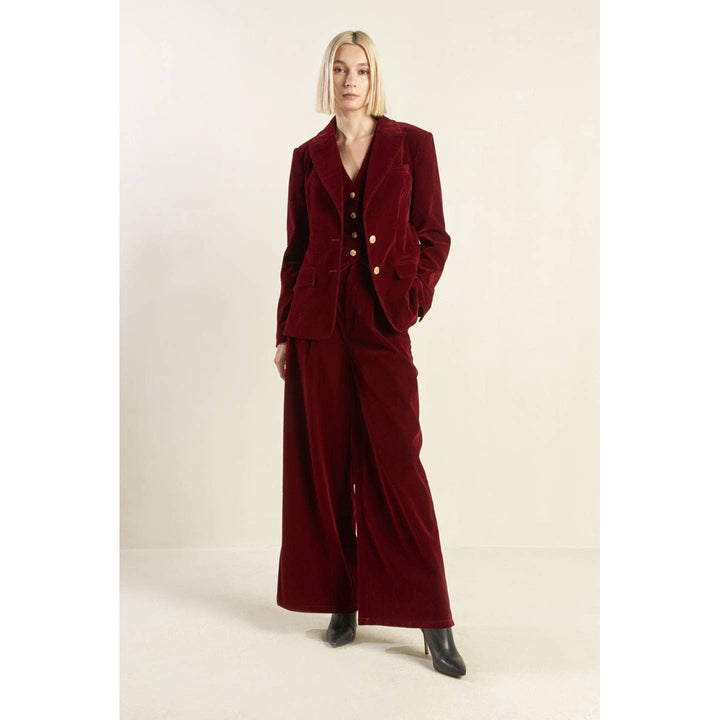 Burgundy Velvet Blazer