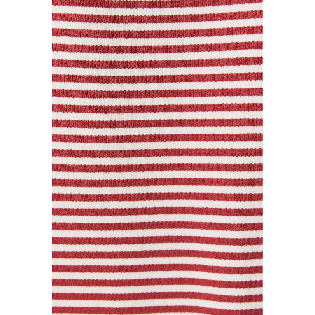 Striped Drawstring Mid Rise Knit Shorts