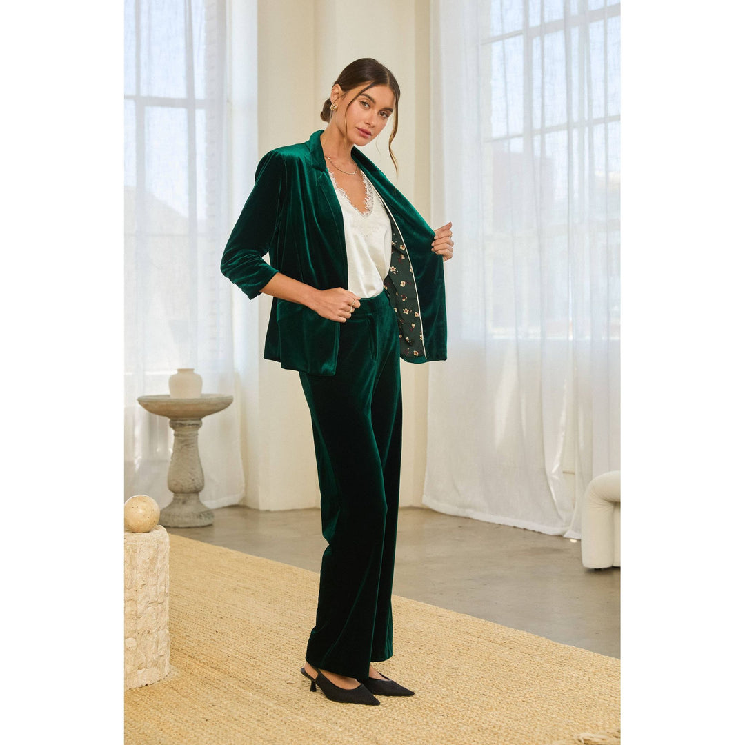 Velvet Blazer Emerald