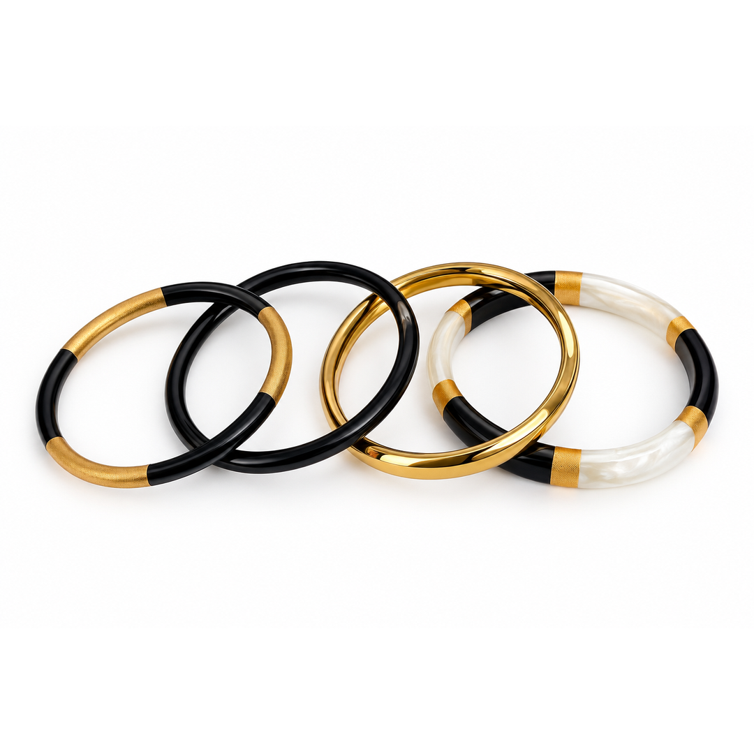 Waterproof Bangle Bracelet Set | Black