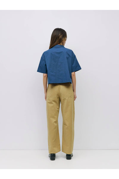 Navy Poplin Top- Dawson