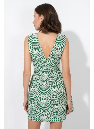 Maris Cotton Crochet Piped Mini Dress