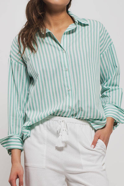 Urban Daizy - Striped Shirt: Light PINK