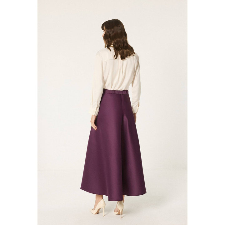 Plum Satin Maxi Skirt