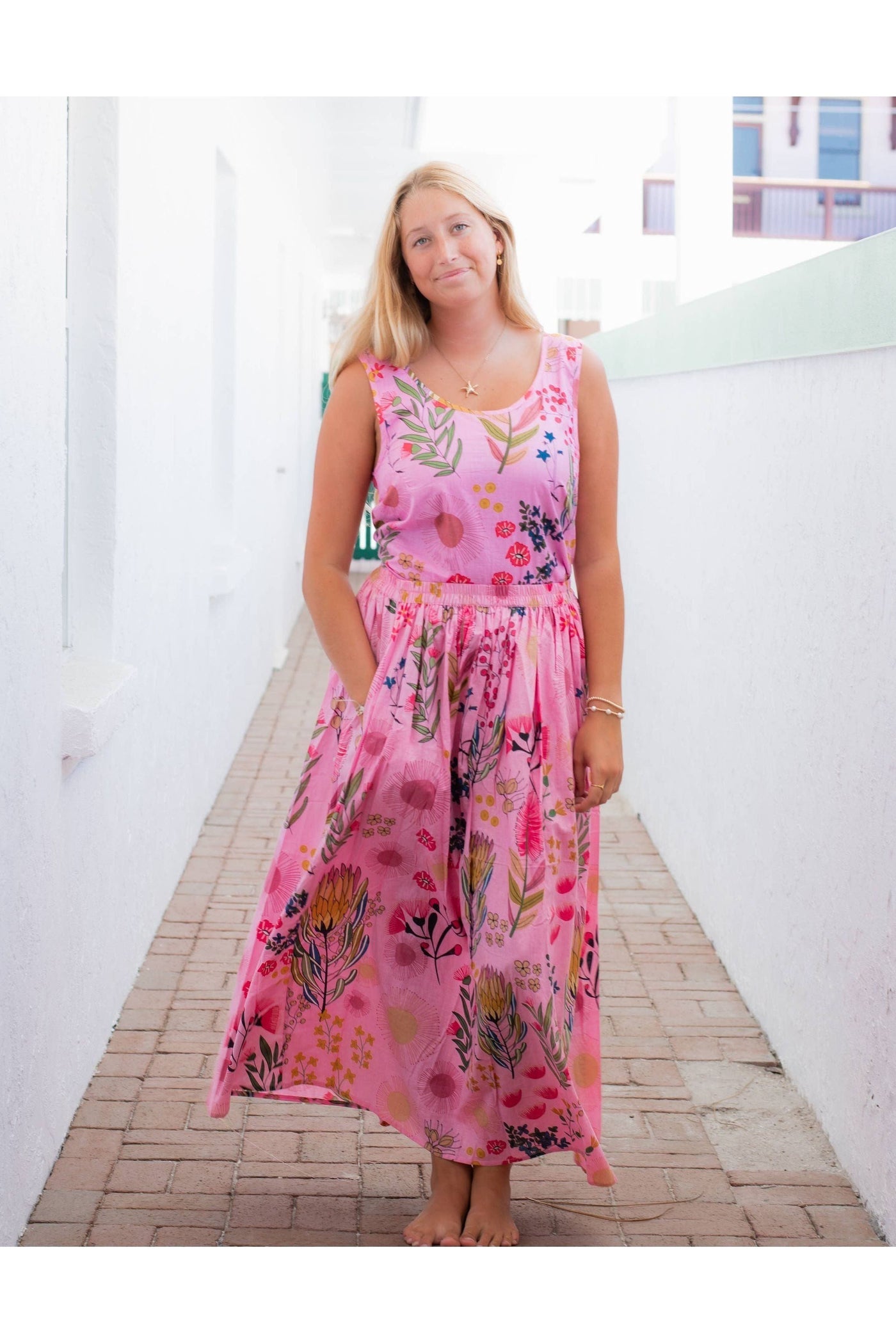 Market Maxi Skirt Flower Garden
