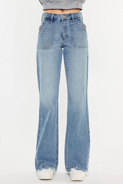 Kan Can High Rise Wide Flare Jeans