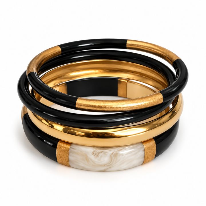 Waterproof Bangle Bracelet Set | Black