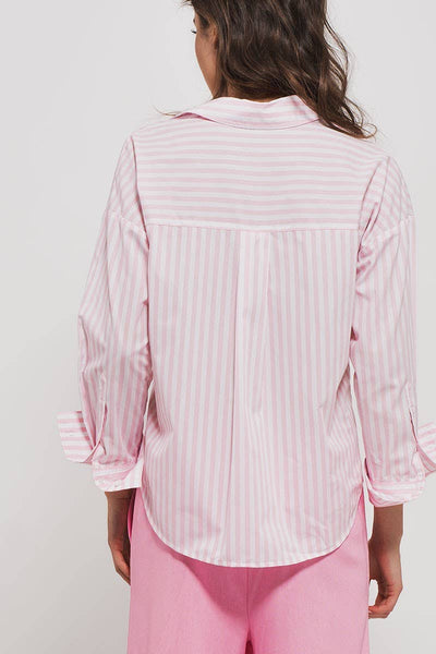Urban Daizy - Striped Shirt: Light PINK