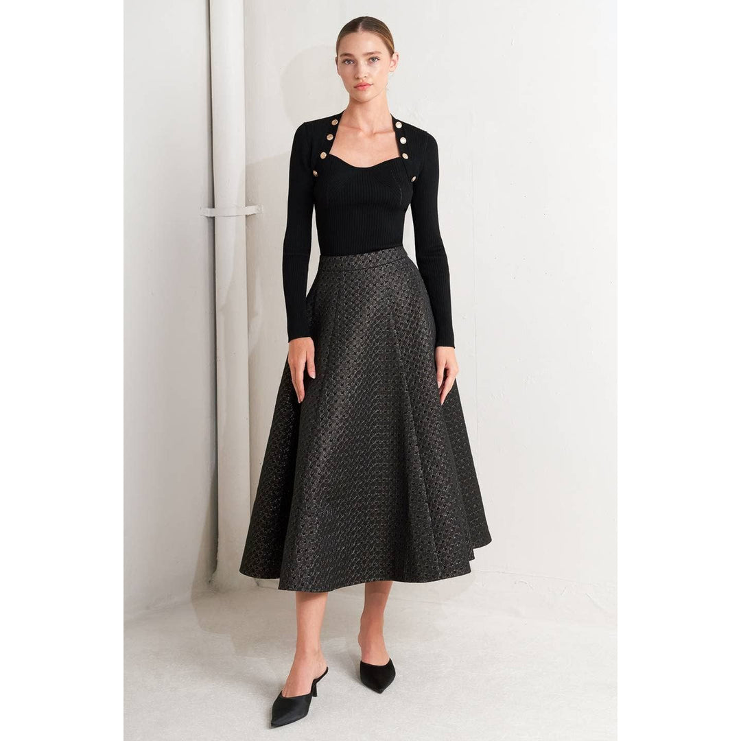Metallic Midi Skirt