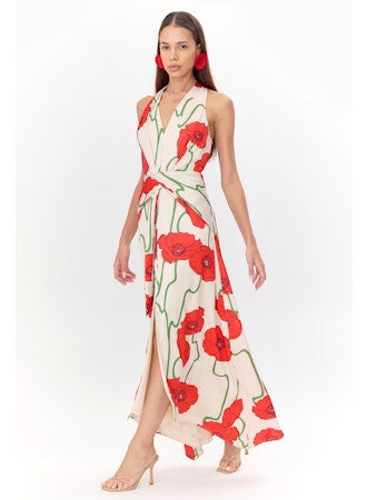 Rosalyn Abstract Rose Print Maxi Dress