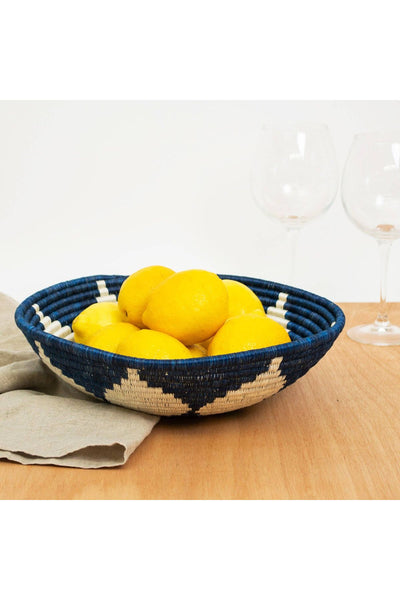 Coastal Woven Bowl - 12" Blue Night Hope