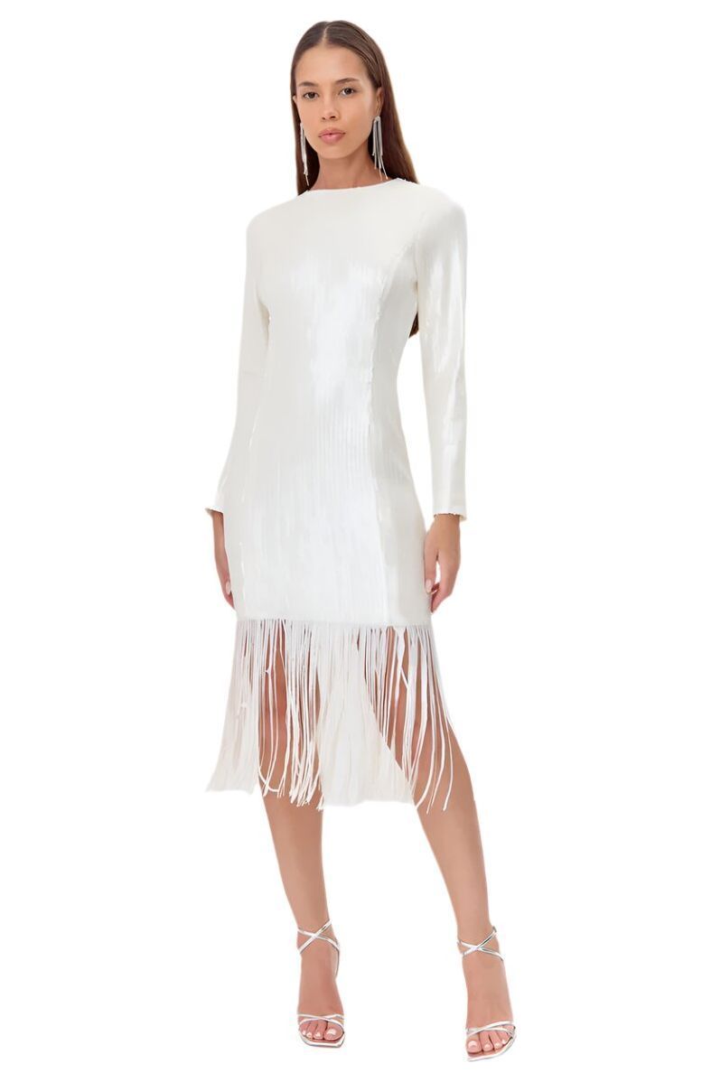 Matte White Sequin Dress
