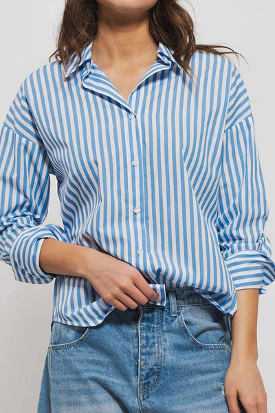 Urban Daizy - Stripe Shirt: BLUE
