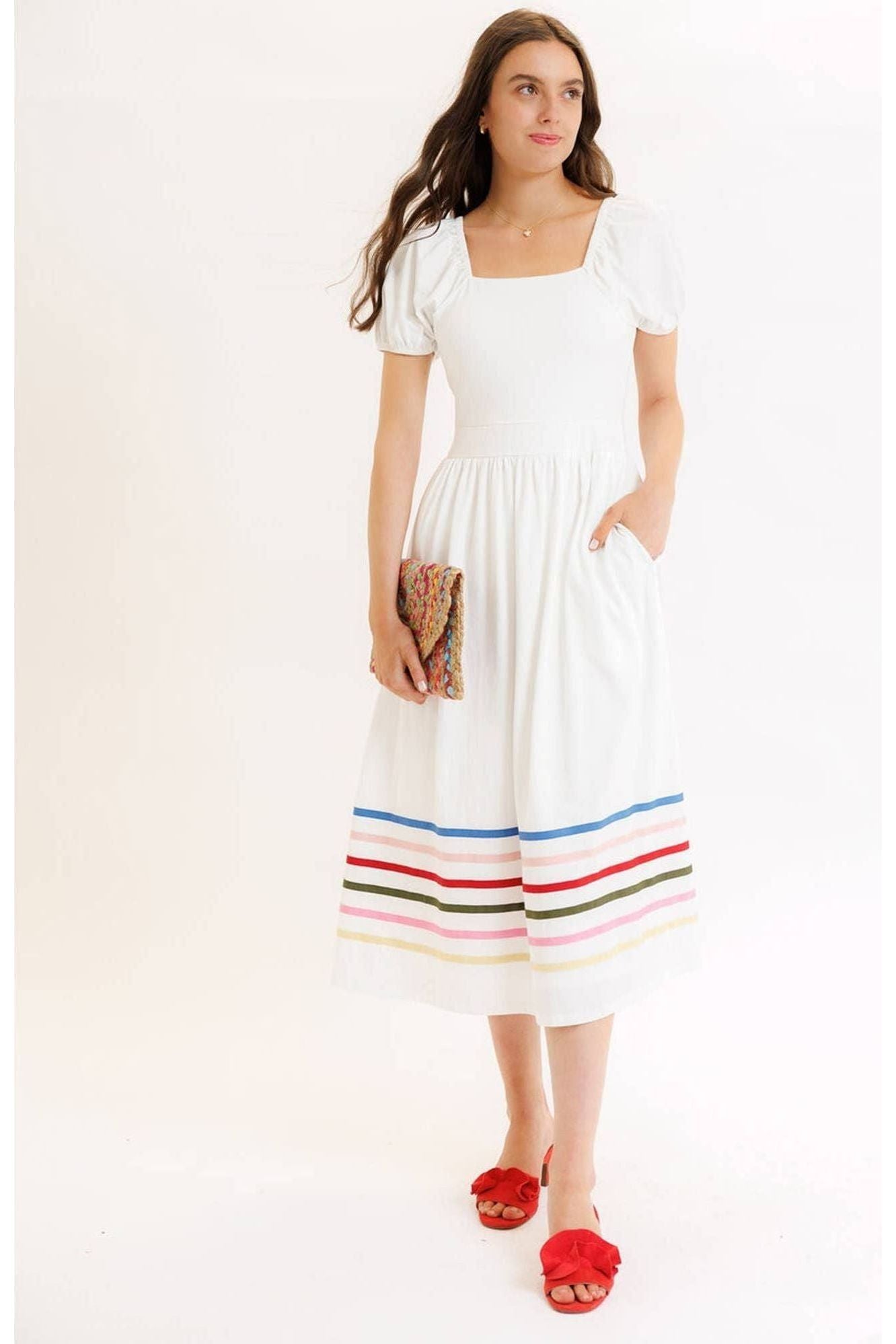 Pop of Color Midi Dress