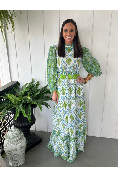 Ash & Eden Green and Blue Maxi