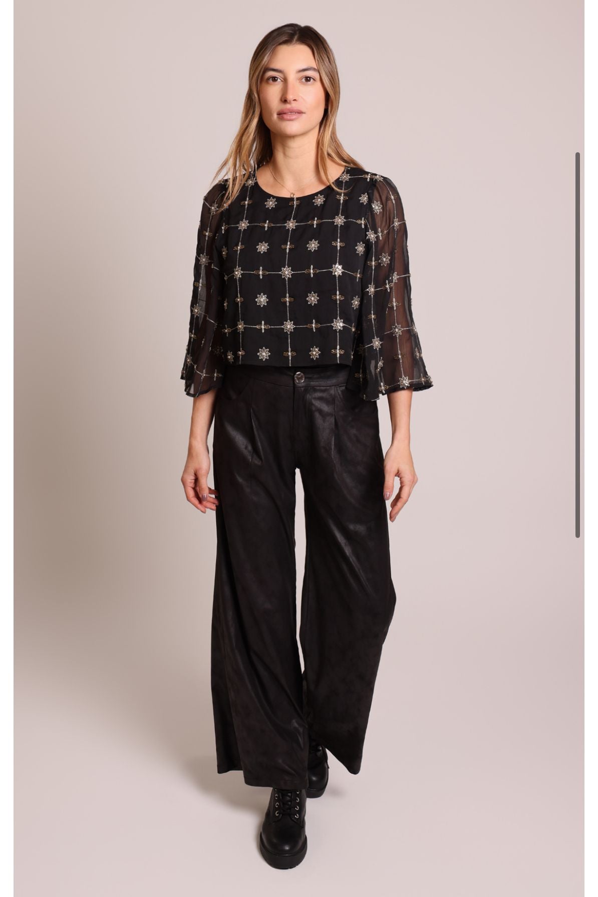 Liza Beaded Embroidered Top