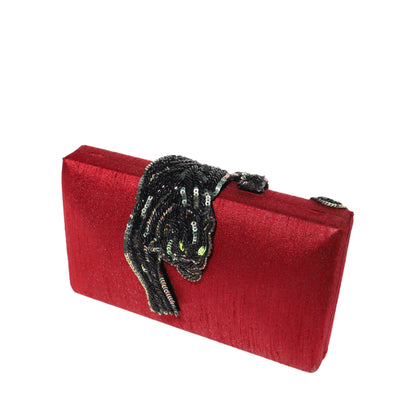 Panther Clutch-Cranberry