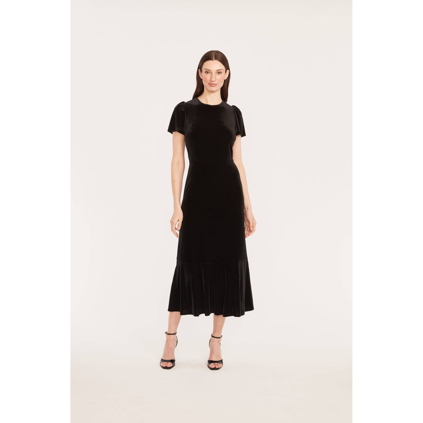 Short Sleeve Velvet Dress