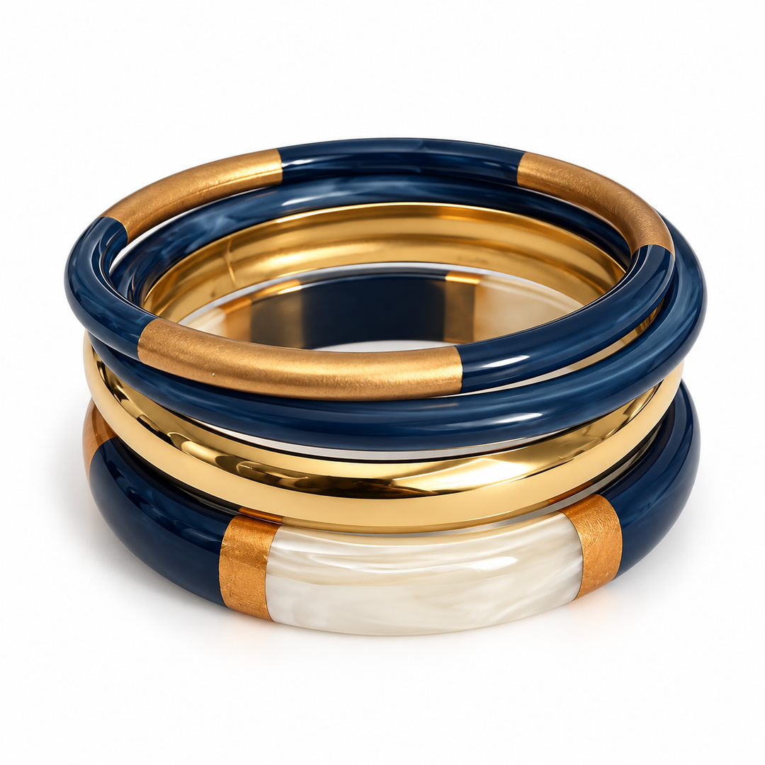 Waterproof Bangle Bracelet Set | Blue