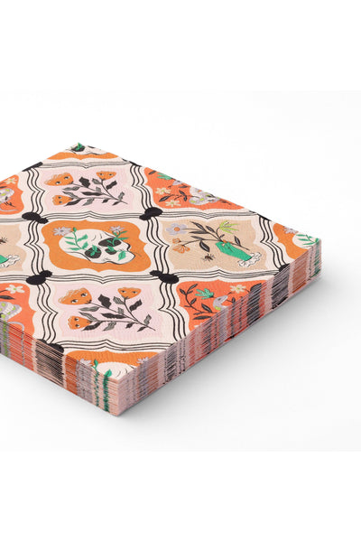 Floral Halloween Skulls & Spiders Dinner Napkins Bonjour Fête