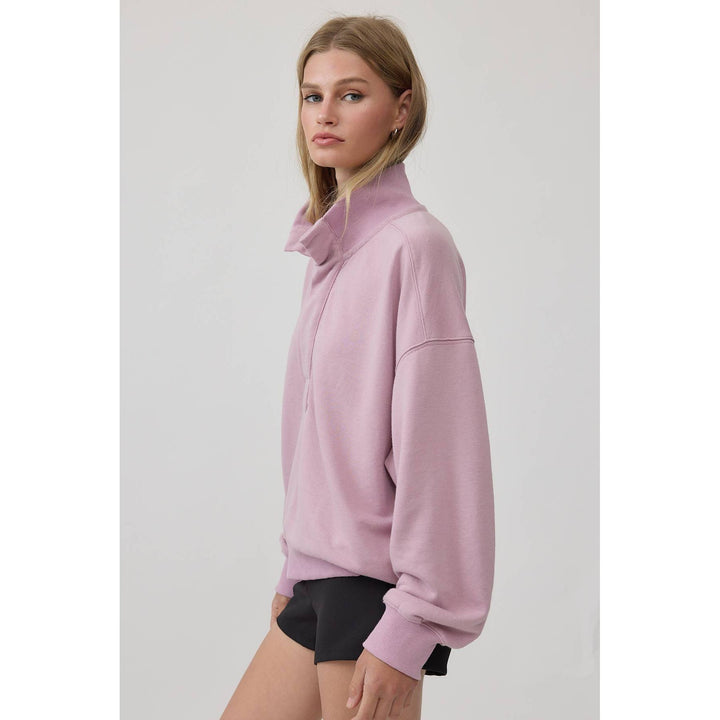 Half-Zip Mock Neck Pullover