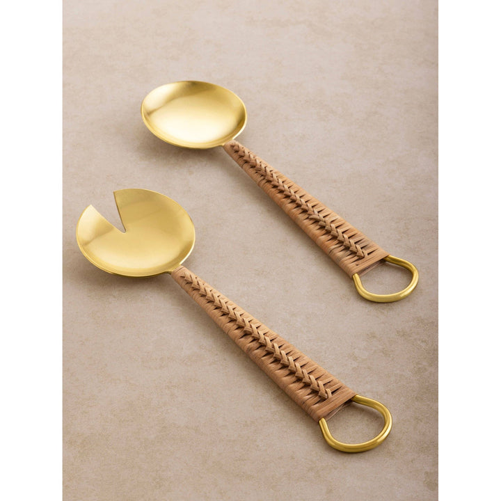 Helsinki Rattan Salad Servers