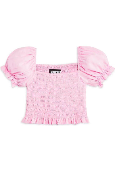 Katie J-Marlee Puff Sleeve Smocked Top-Juniors