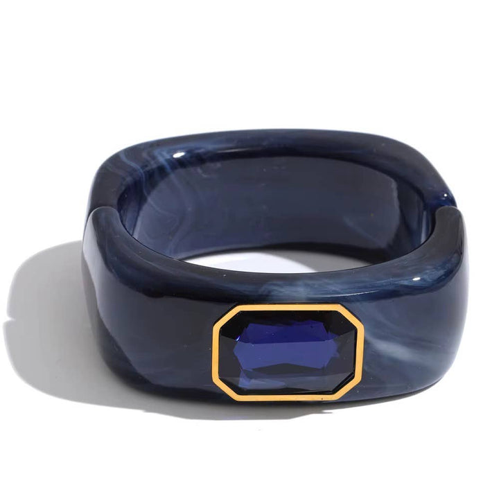 Gemstone Cuff Bangle Bracelet | Navy