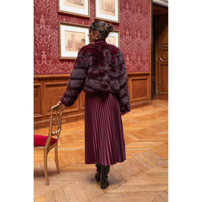 Bordeaux Faux Fur Jacket