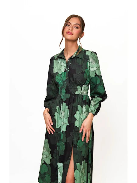 Ellora Dress in Forest Tonal Floral