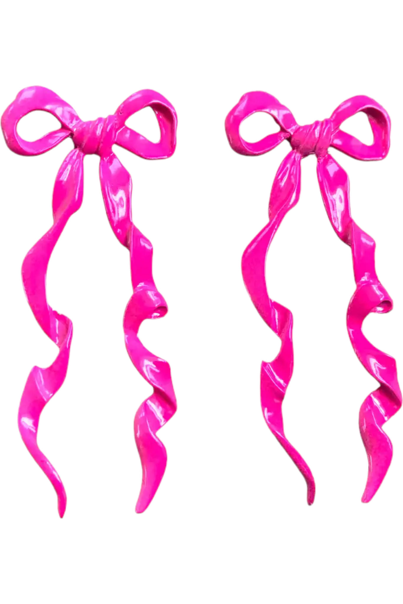 The Pink Reef-Hot Pink Bow Earrings