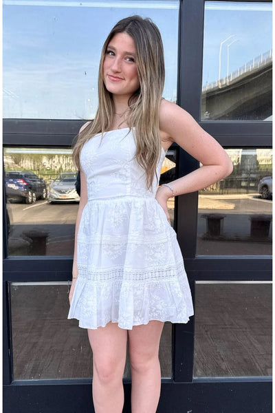 Katie J Bridget White Lace Dress