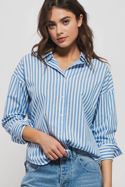 Urban Daizy - Stripe Shirt: BLUE